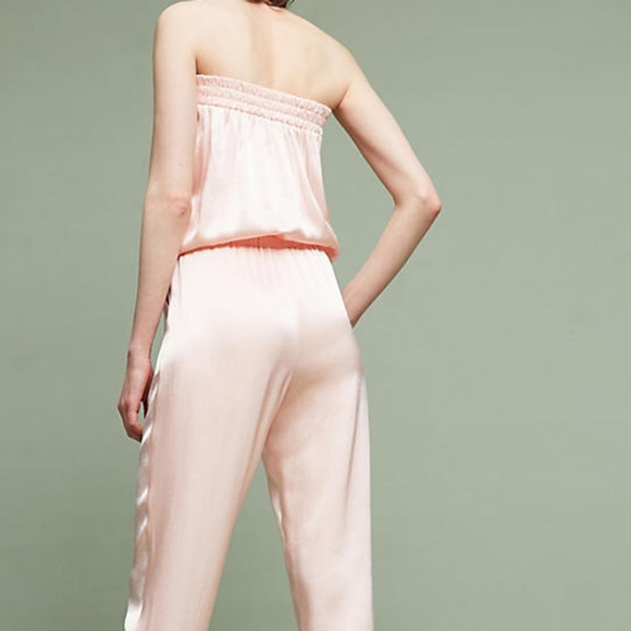 Anthropologie Drew Jumpsuit Pink Strapless Shimmer - Picture 4 of 8